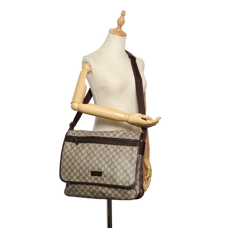 Gucci GG Supreme Crossbody Bag Brown