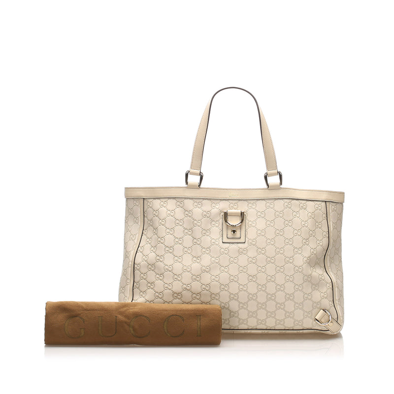 Gucci Guccissima Abbey D-Ring Tote Bag White