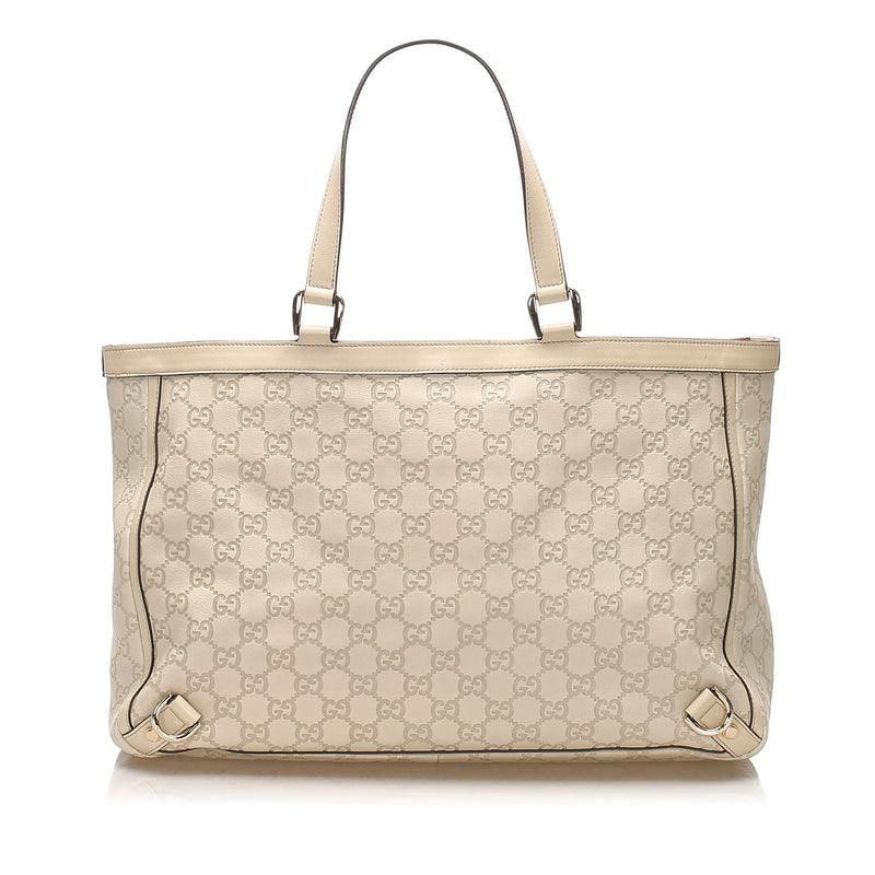 Gucci Guccissima Abbey D-Ring Tote Bag White