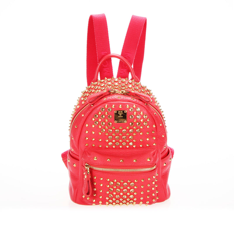 Stark Special Studded Leather Backpack Red