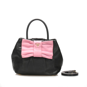Prada Fiocco Bow Satchel Black