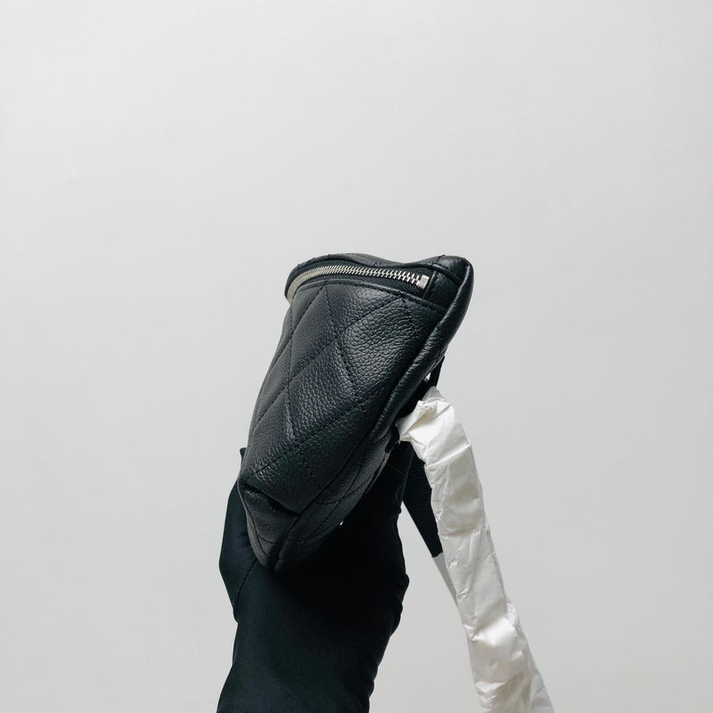 CHANEL, Bags, Chanel Soldlambskin Quilted Waist Belt Bag Black Uniform