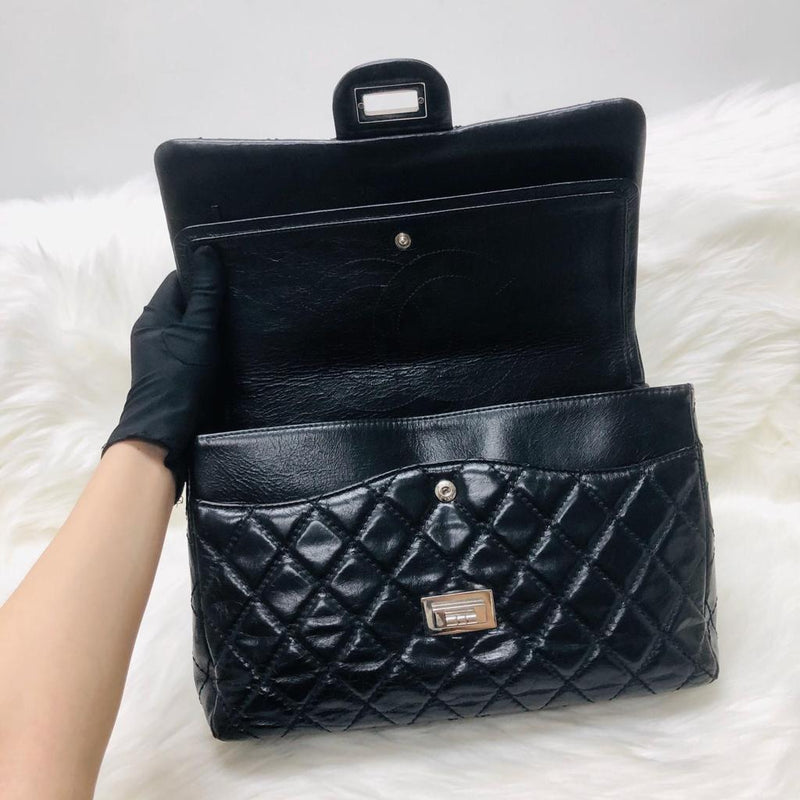 Reissue 227 Aged Calfskin Leather Black Silver Hardware
