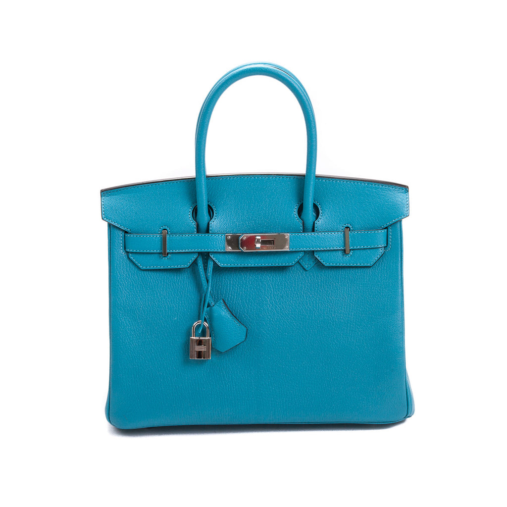 Birkin 30 Turquoise in Chèvre Leather PHW