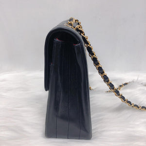 Vintage Rare Flap Bag Quilted Lambskin Medium Black