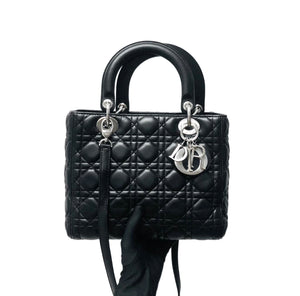 Classic Lambskin Medium Lady Dior Black SHW