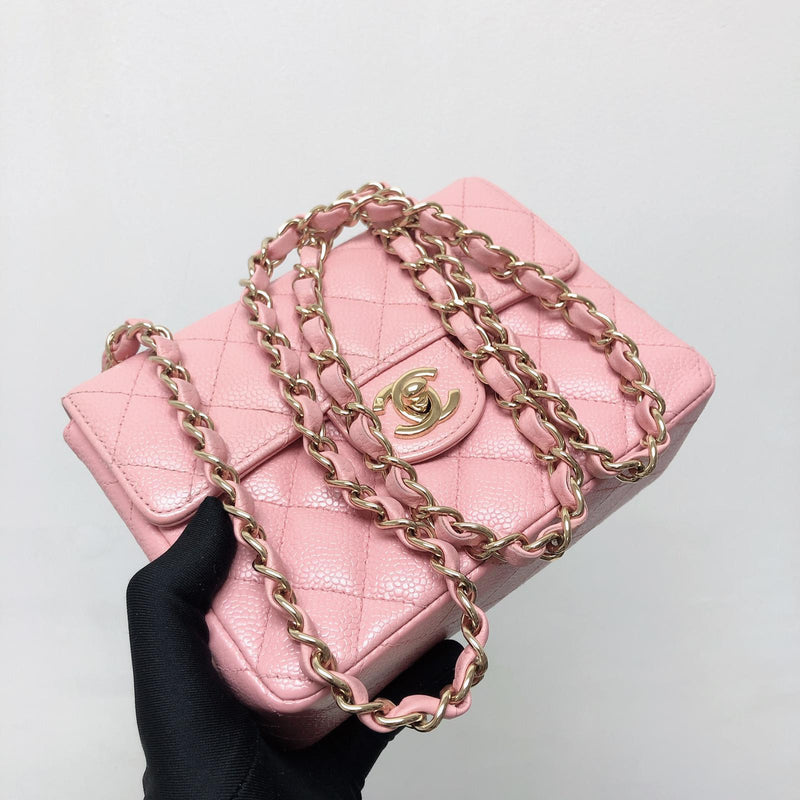 Chanel Quilted Clutch - RvceShops's Closet - Choco Chanel Pink Quilted  Patent Leather Classic WOC Clutch Bag