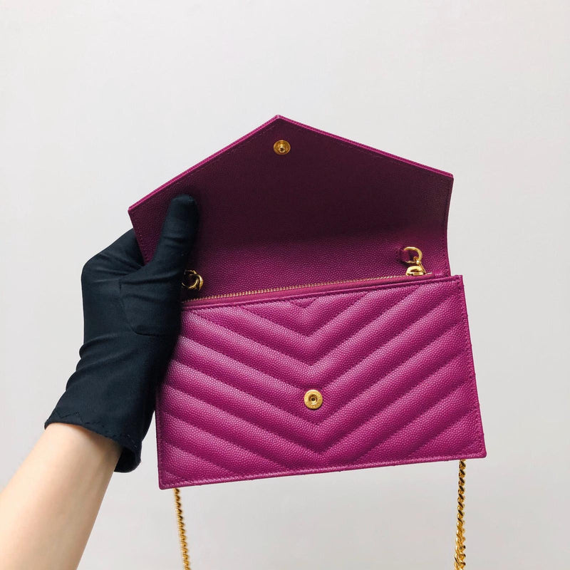 Classic Purple Monogram Small WOC in Matelasse Chevron Grained Leather GHW