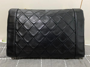 Classic Medium Diana Flap in Black Lambskin GHW