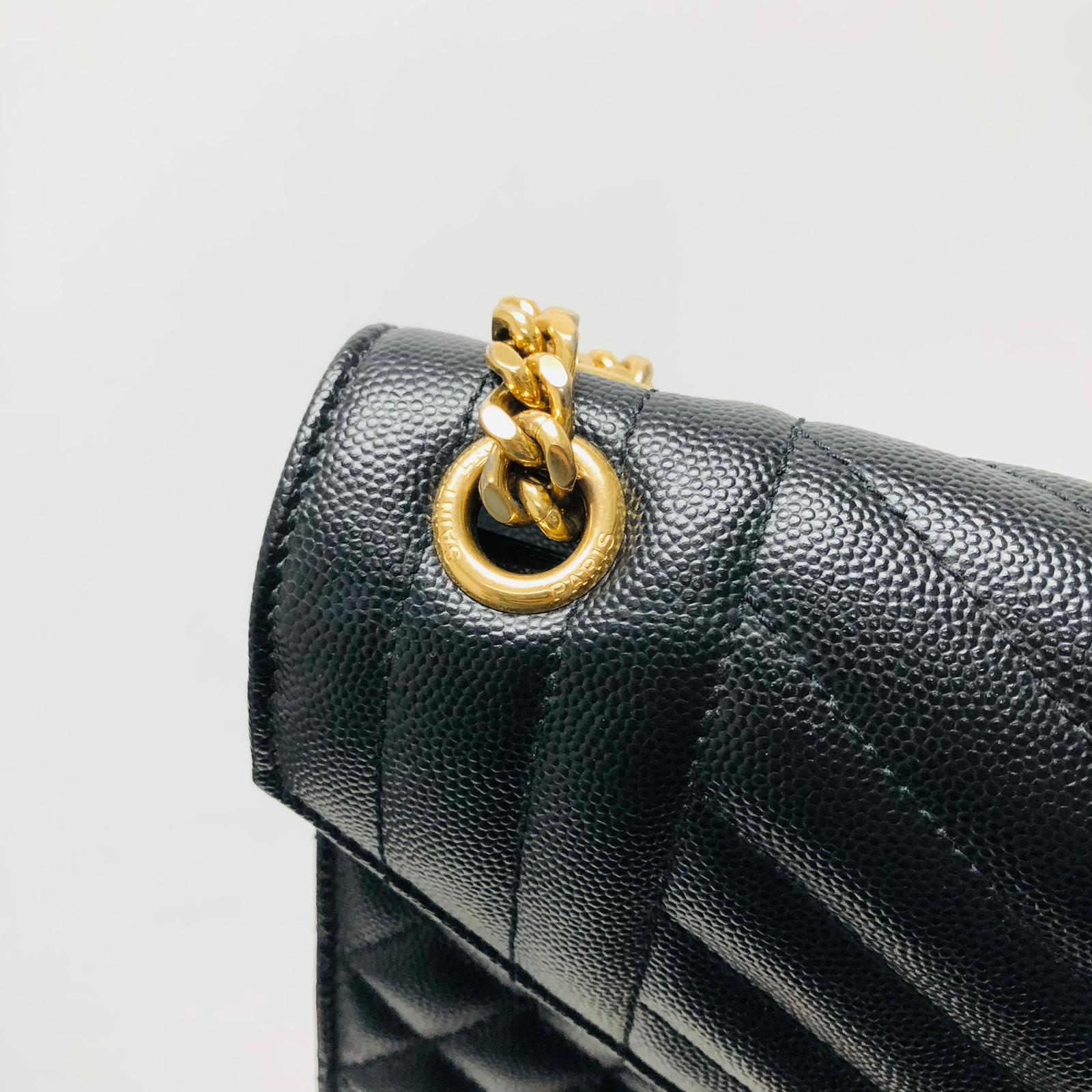 SAINT LAURENT Medium Envelope in Mix Matelasse Grain de Poudre