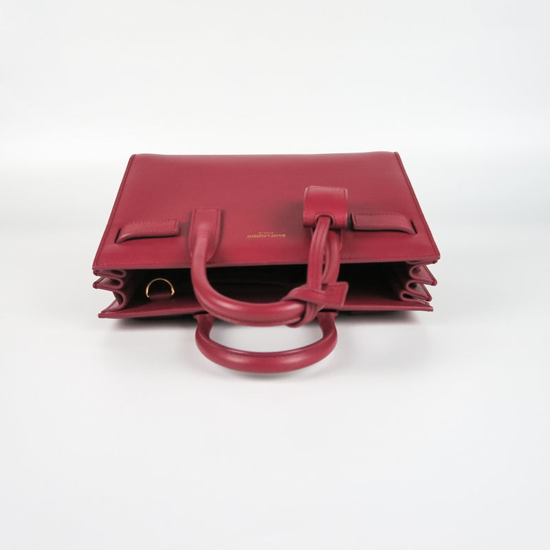 Nano Sac De Jour in Smooth Burgundy Leather