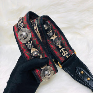 Lady Dior Bag Cannage Lambskin Leather Medium Black with Embellished Strap