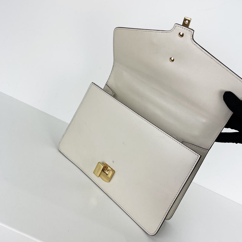 Sylvie Small Shoulder Bag in White GHW