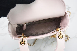 Mini Lady Dior Bag In Baby Pearly Pink with Light Gold Hardware