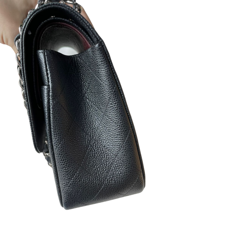 Classic Double Flap Jumbo Caviar Black SHW