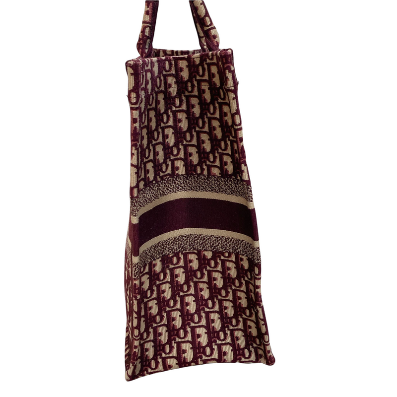 Oblique Large Book Tote Burgundy