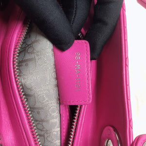 Cannage Lambskin Lady Dior Medium Bag in Magenta Pink