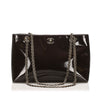 CC Chain Patent Leather Shoulder Bag Brown - Bag Religion