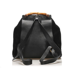 Bamboo Suede Drawstring Backpack Black - Bag Religion