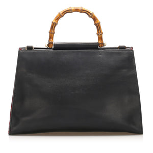 Medium Bamboo Nymphaea Leather Satchel Black - Bag Religion