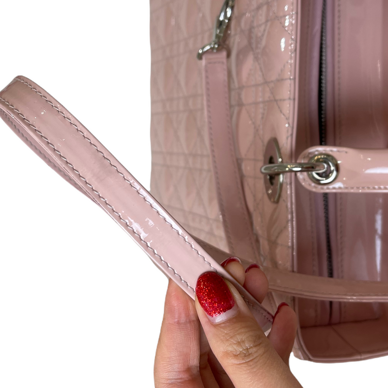 Lady Dior Large Patent Pink SHW