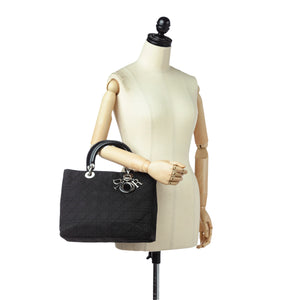 Cannage Lady Dior Nylon Handbag Black - Bag Religion