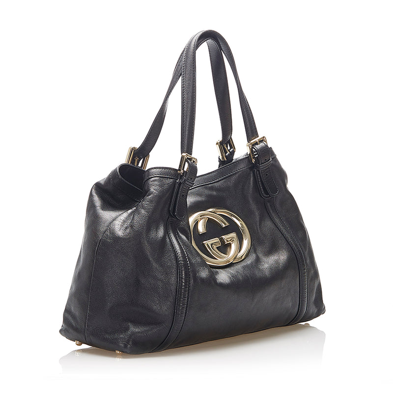 Britt Leather Tote Bag Black - Bag Religion