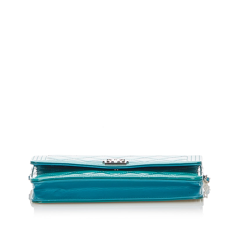 Boy Patent Leather Wallet on Chain Blue - Bag Religion