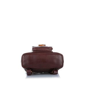 Bamboo Leather Drawstring Backpack Brown - Bag Religion