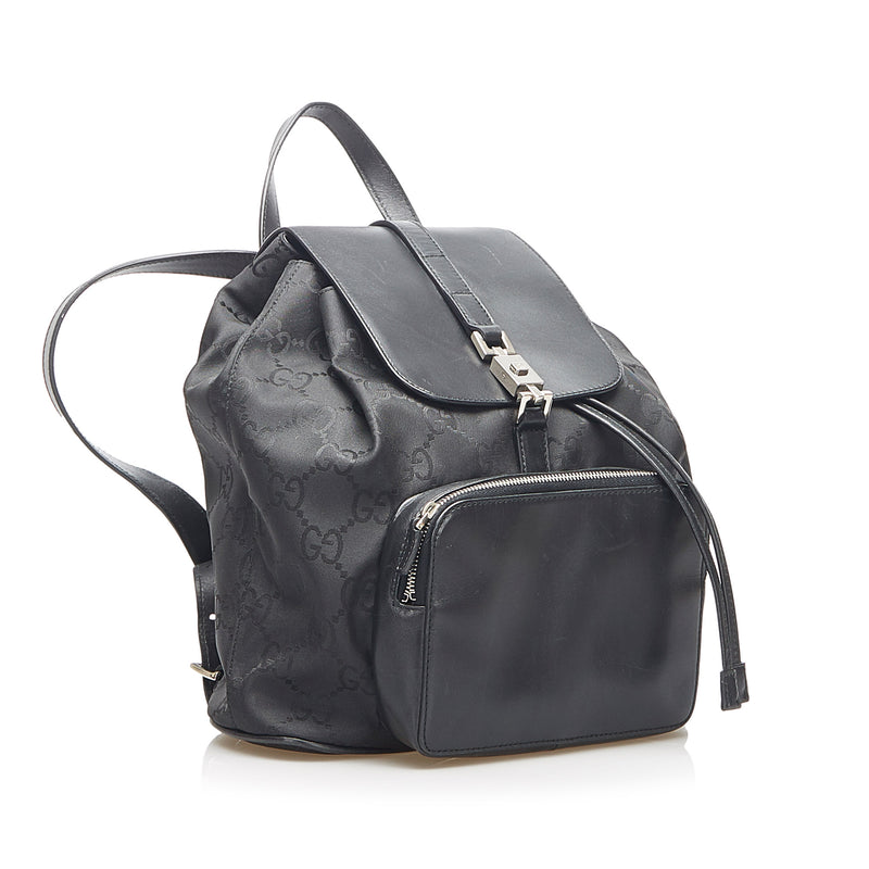 Leather Jackie Drawstring Backpack Black - Bag Religion
