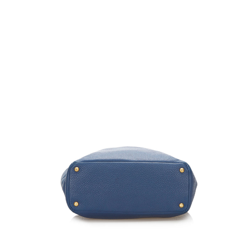 Leather Tote Blue - Bag Religion