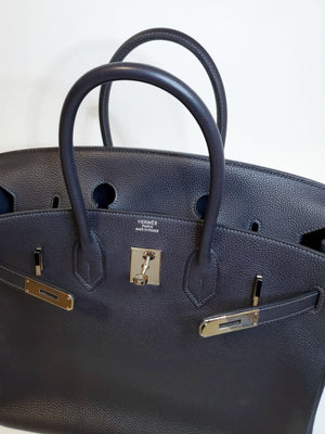 Birkin 35 Togo Leather in Bleu Indigo with PHW