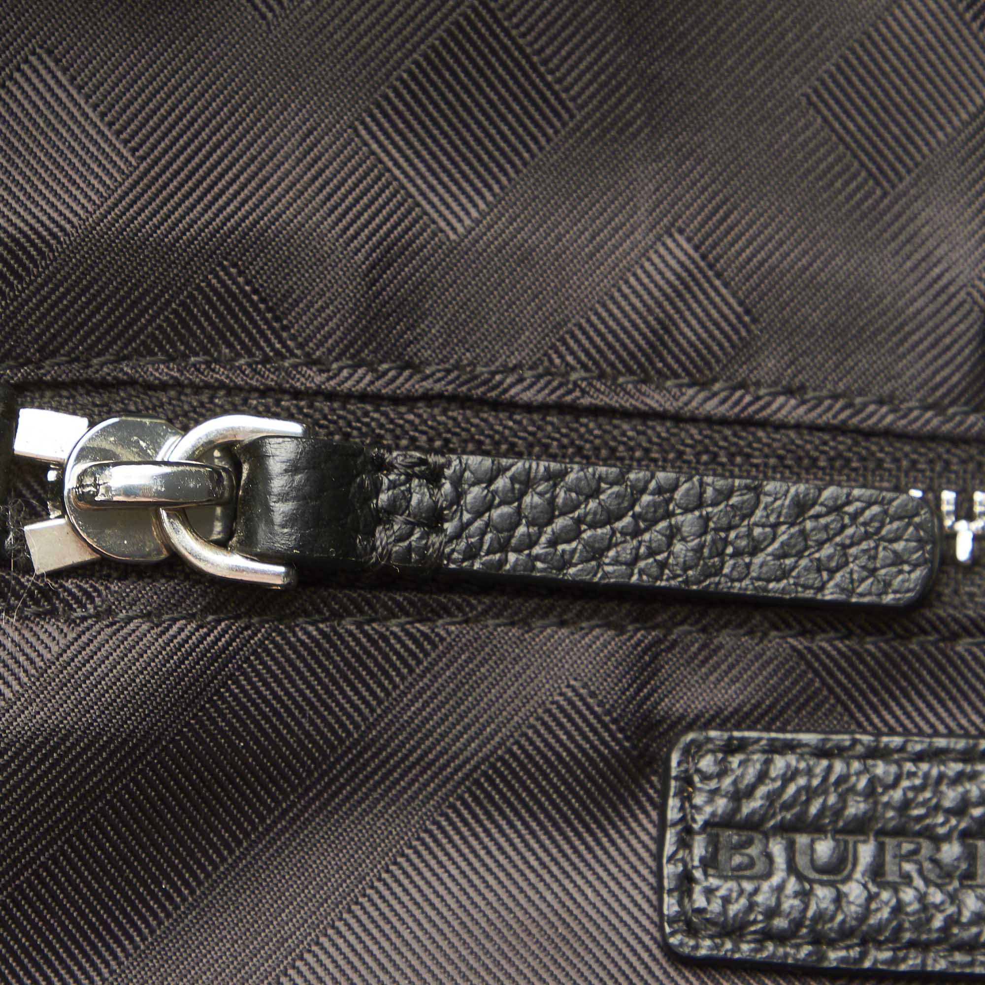 burberry zip top leather trim showerproof backpack Burberry Leather Backpack | Burberry Black Backpack