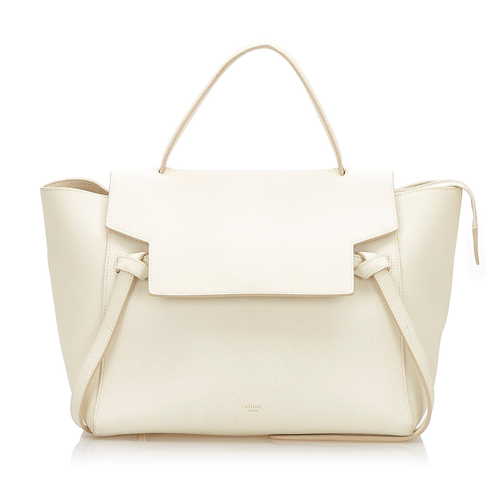 Belt Leather Handbag White - Bag Religion