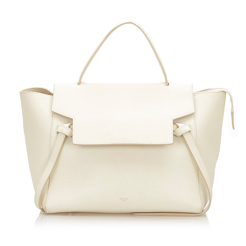 Belt Leather Handbag White - Bag Religion