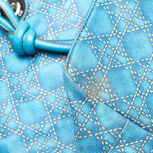 Cannage Canvas Tote Bag Blue - Bag Religion