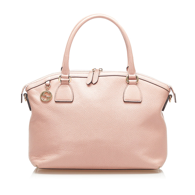 GG Charm Dome Leather Handbag Pink - Bag Religion