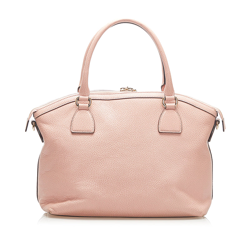 GG Charm Dome Leather Handbag Pink - Bag Religion