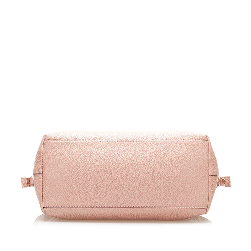 GG Charm Dome Leather Handbag Pink - Bag Religion