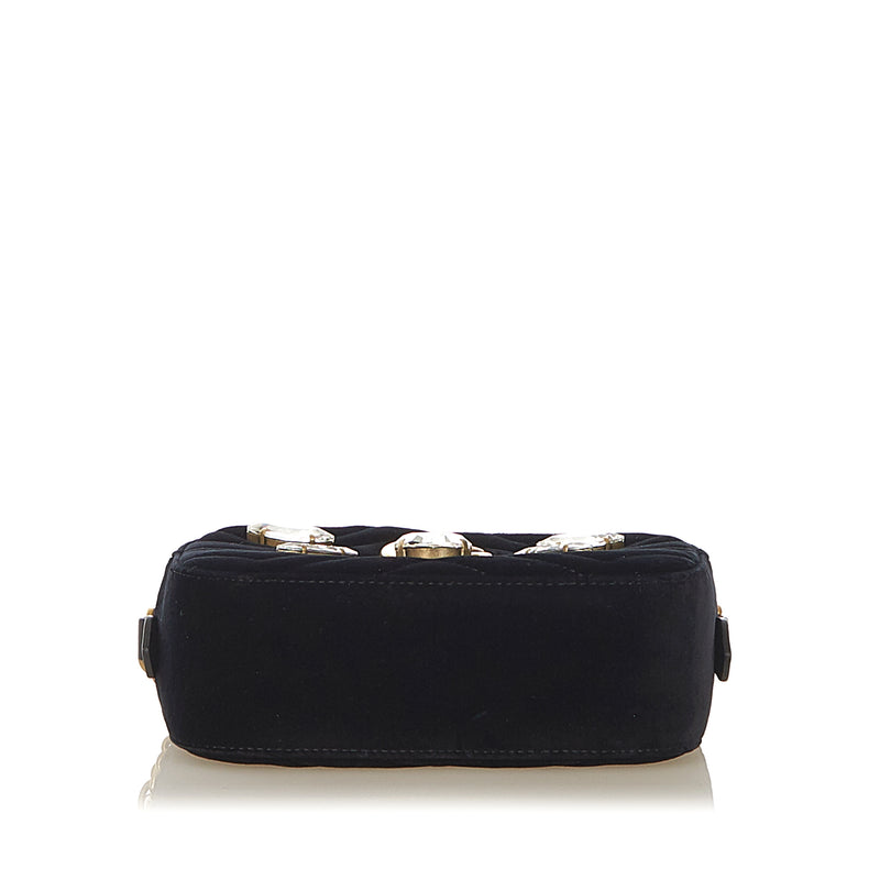 GG Marmont Velvet Crossbody Bag Black - Bag Religion