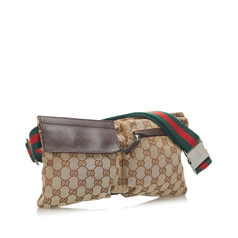 GG Canvas Web Belt Bag Brown - Bag Religion