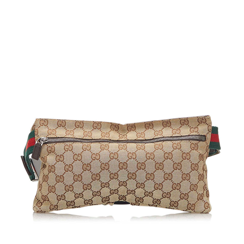 GG Canvas Web Belt Bag Brown - Bag Religion