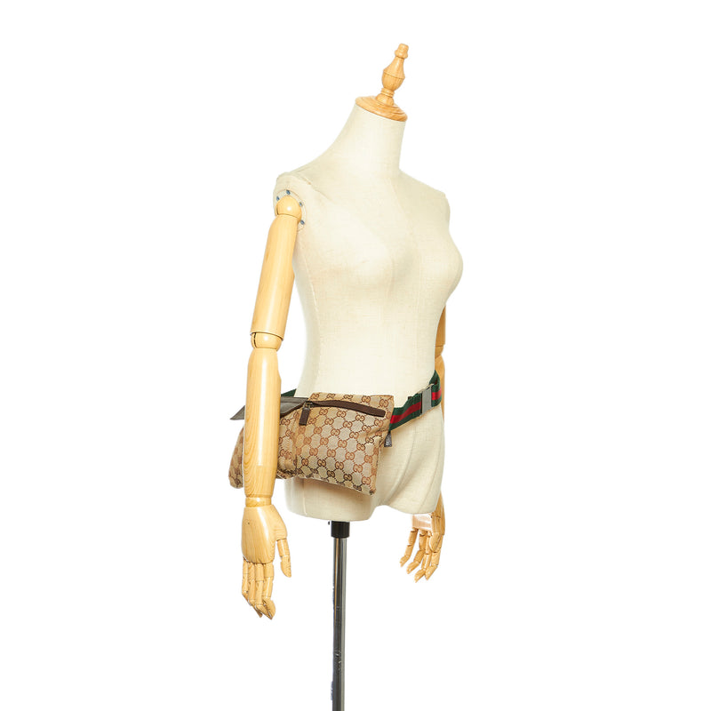 GG Canvas Web Belt Bag Brown - Bag Religion