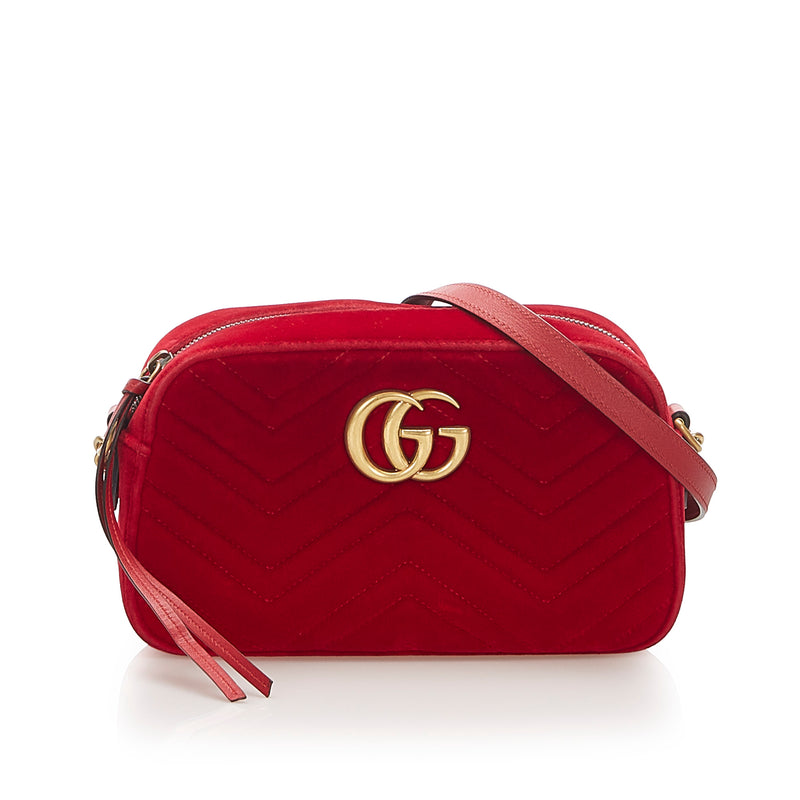 GG Marmont Velvet Crossbody Bag Red - Bag Religion