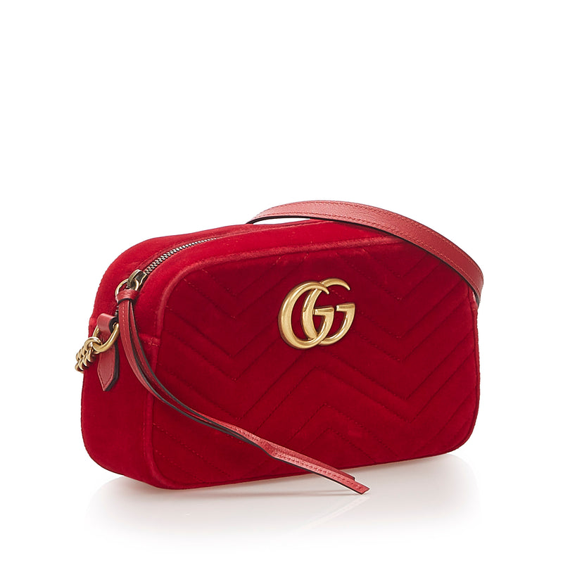 GG Marmont Velvet Crossbody Bag Red - Bag Religion