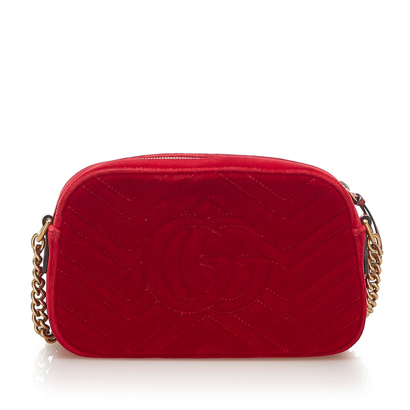 GG Marmont Velvet Crossbody Bag Red - Bag Religion