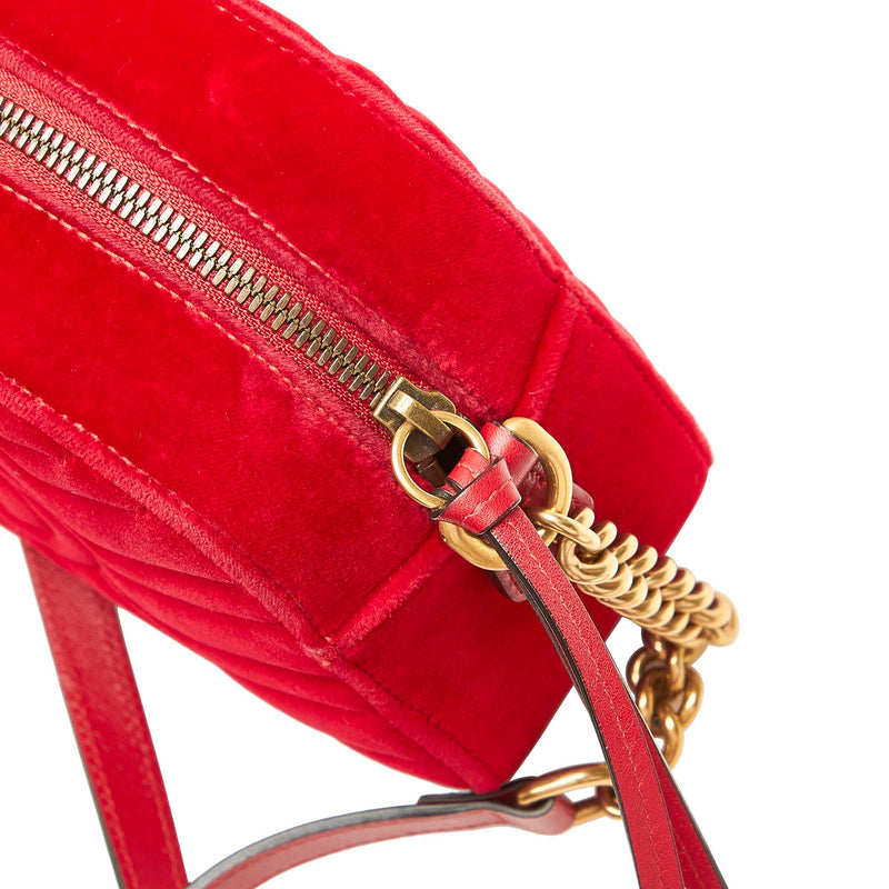 GG Marmont Velvet Crossbody Bag Red - Bag Religion