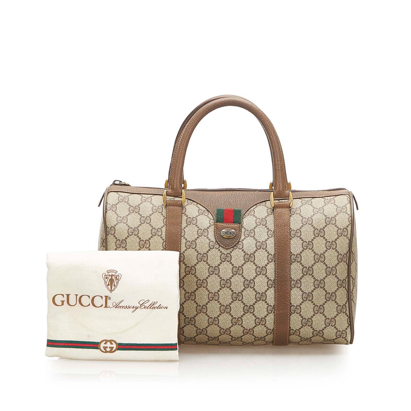 GG Supreme Web Boston Bag Brown - Bag Religion