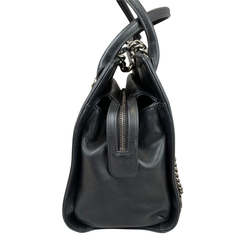 Double Stitched Boy Calf Tote Black RHW