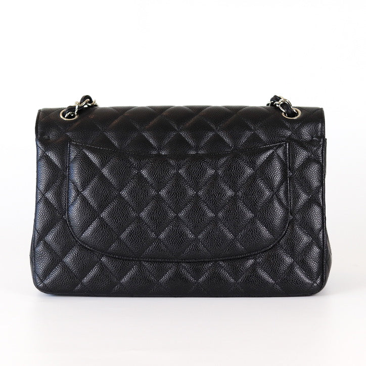 Jumbo Classic Flap Black Caviar Leather with SHW